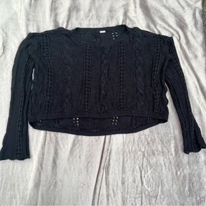 Chan Luu cropped pullover cabled sweater
